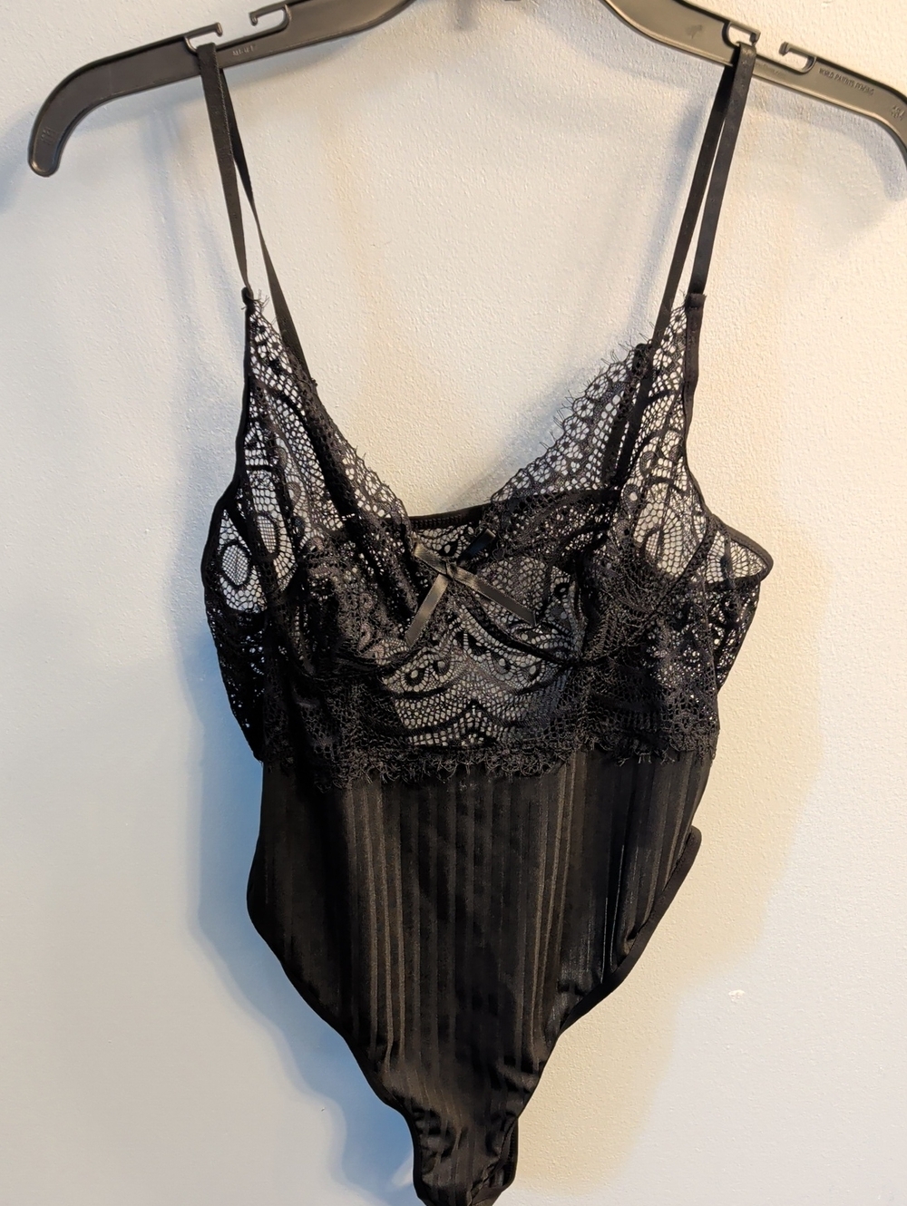 🍉Black Lace and Satin Bodysuit